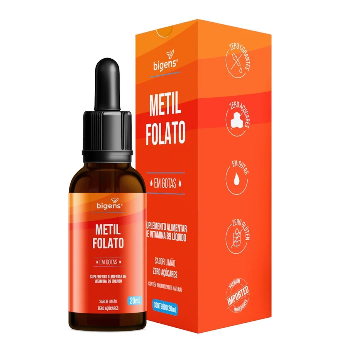 Metil Folato Gotas - 20ml Lim�o - Bigens