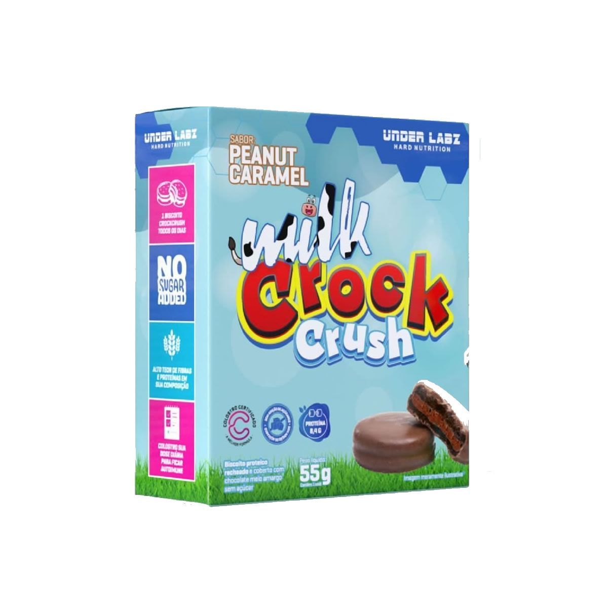 Milk Crock Crush - 1 Unidade 55g Peanut Caramel - Under Labz*** Data Venc. 10/02/2024