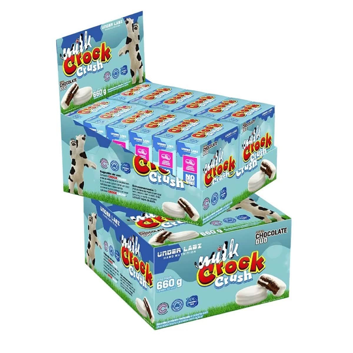 Milk Crock Crush - 12 Unidades 55g Chocolate Duo - Under Labz*** Data Venc. 30/03/2024