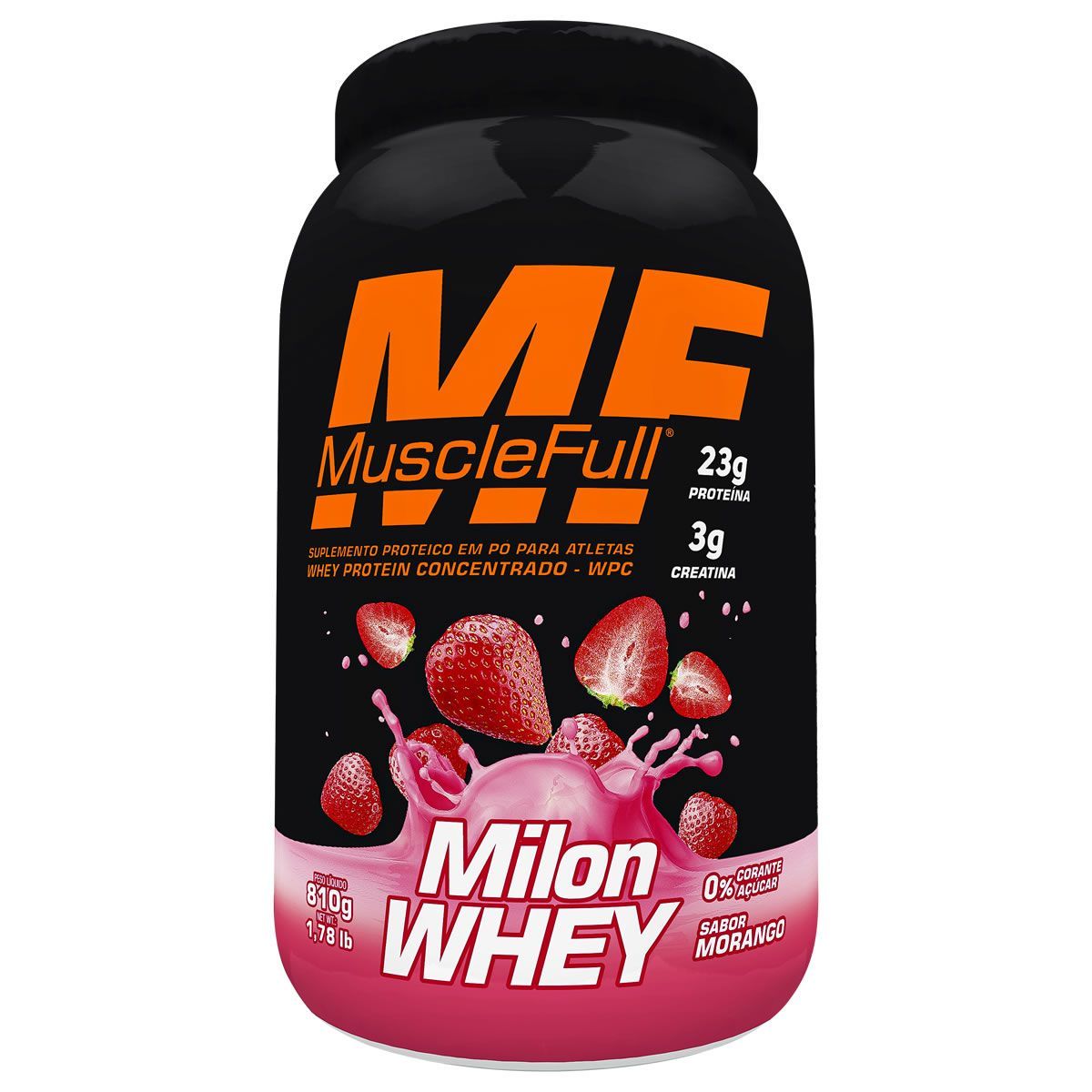 Milon Whey - 810g Morango - MuscleFull