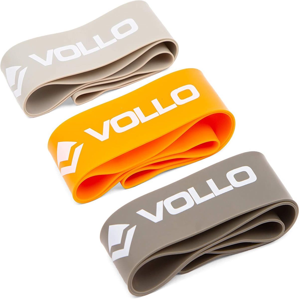 Mini El�sticos de Exerc�cios 3cm - Cinza/Cinza Claro/ Laranja - Vollo Sports