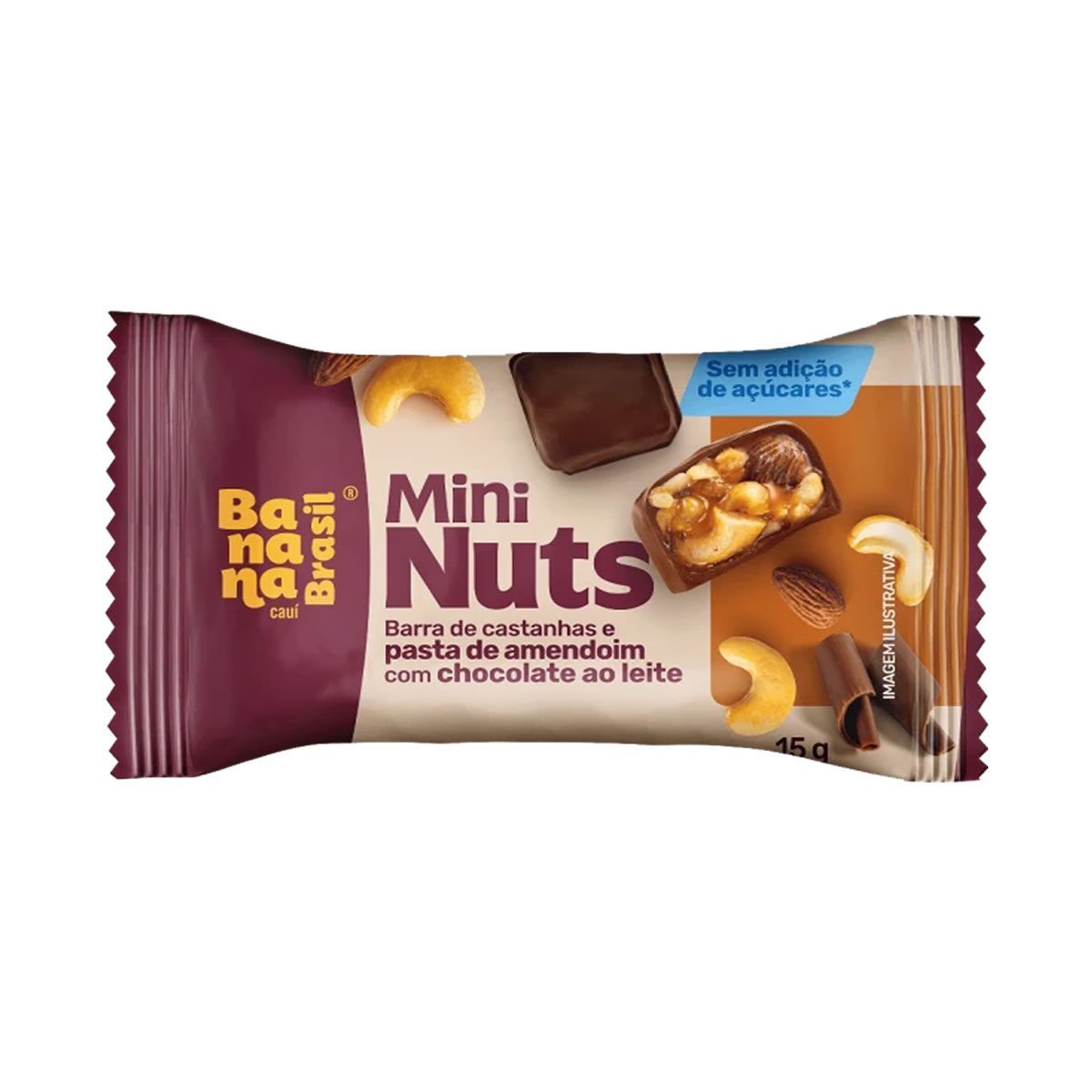 Mini Nuts - 1 Unidade 15g Chocolate ao Leite - Banana Brasil