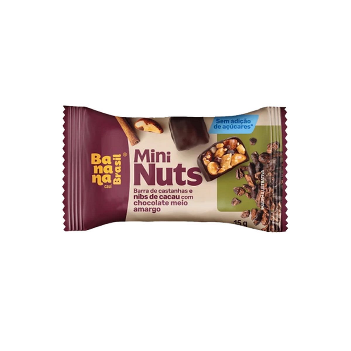MiniNuts - 1 Unidade 15g Chocolate Meio Amargo - Banana Brasil
