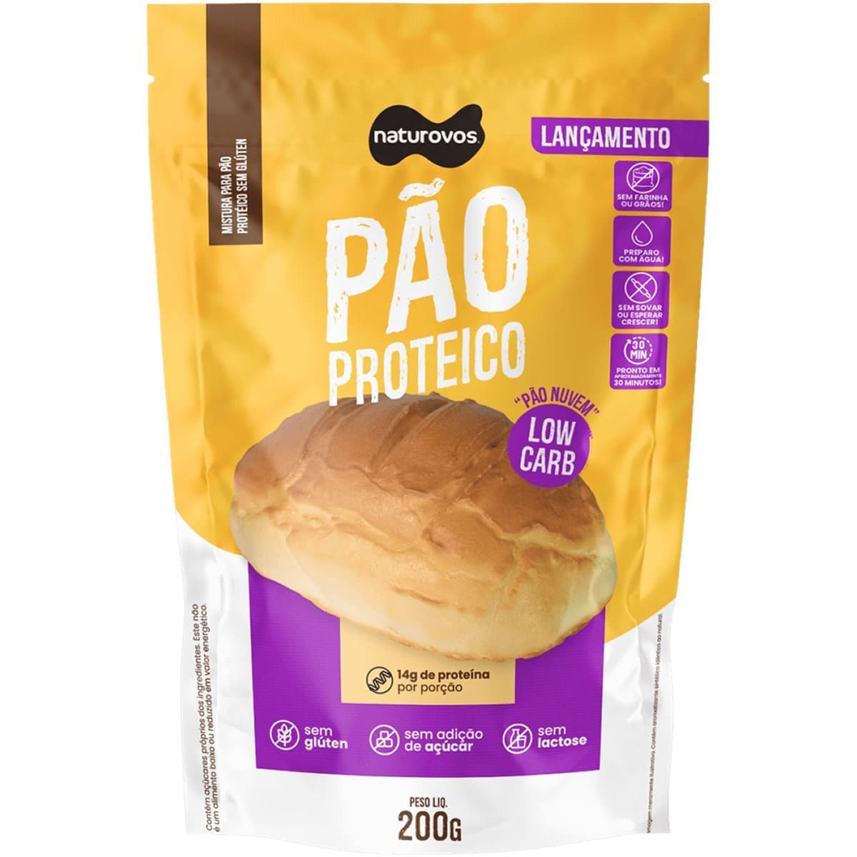 Mistura P�o Proteico Low Carb - 200g - Naturovos