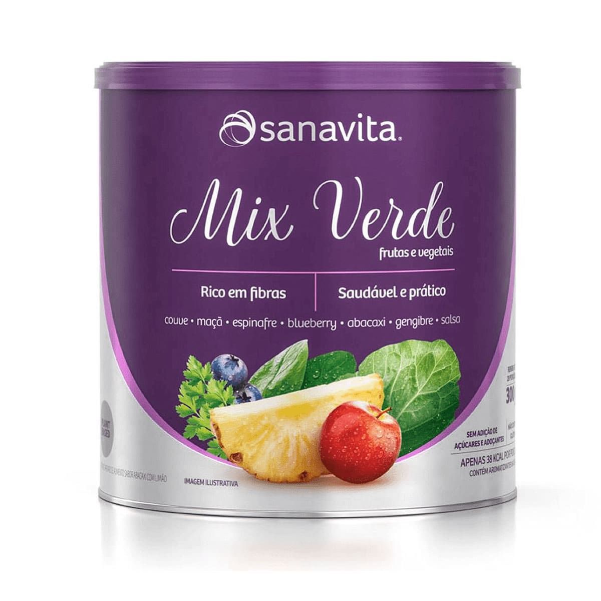 Mix Verde - 300g Frutas e Vegetais - Sanavita
