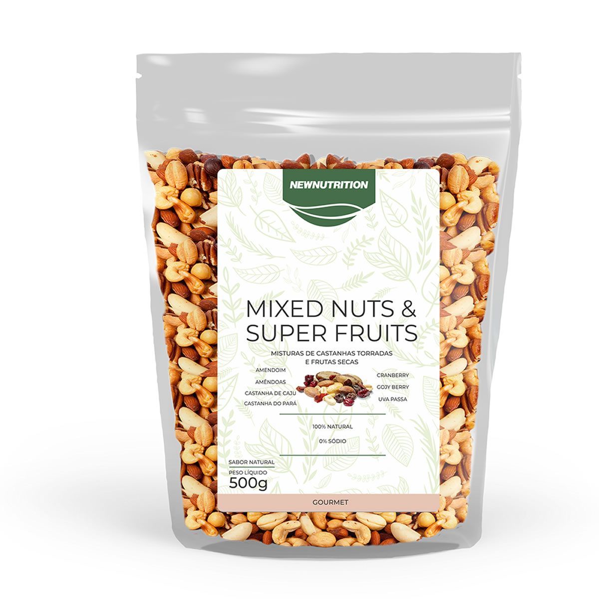 Mixed Nuts e Super Fruits - 500g Castanhas Torradas e Frutas Secas - NewNutrition*** Data Venc. 23/06/2024
