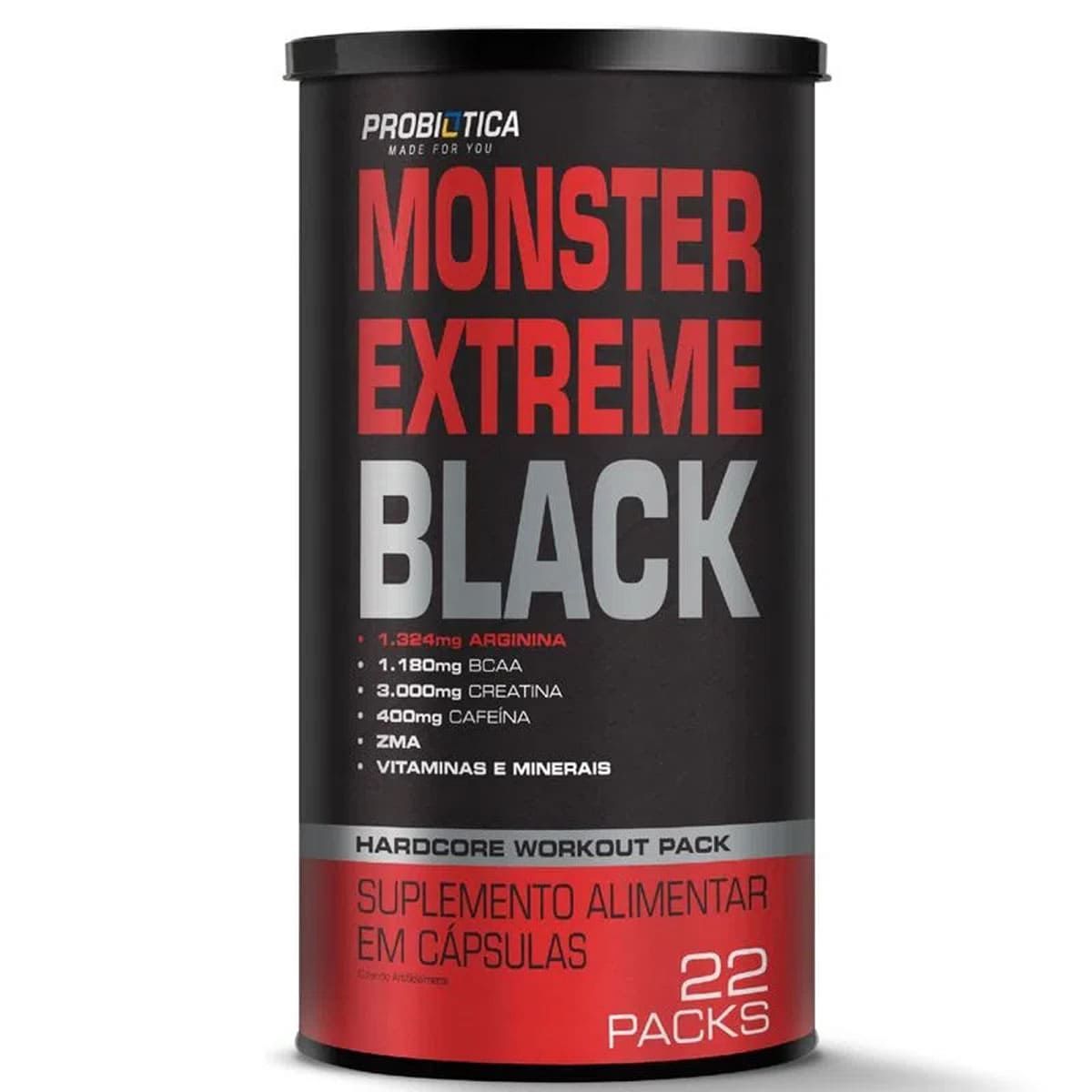 Monster Extreme Black New Power Formula - 22 Packs - Probi�tica