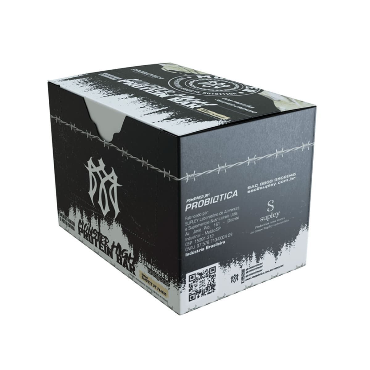 Monster High Protein Bar - 8 Unidades 63g Sorvete de Flocos - Probi�tica*** Data Venc. 06/02/2025