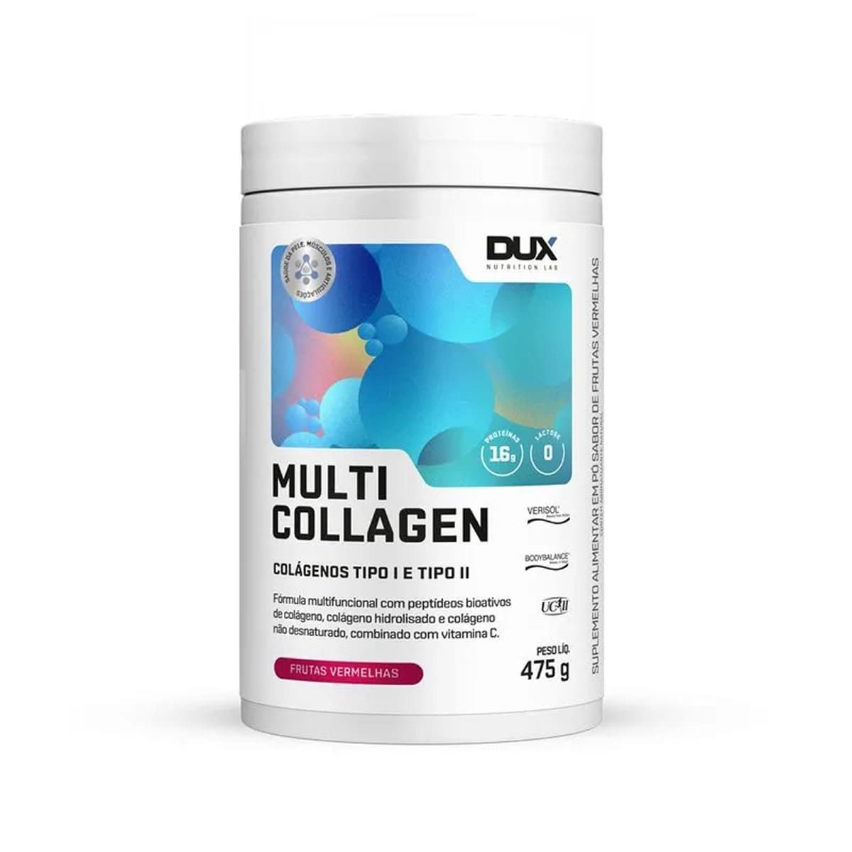 Multi Collagen - 475g Frutas Vermelhas - Dux Nutrition*** Data Venc. 30/05/2026