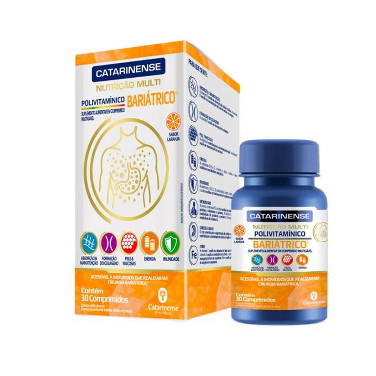 Multi Polivitaminico Bari�trico - 30 Comprimidos - Catarinense Nutri��o