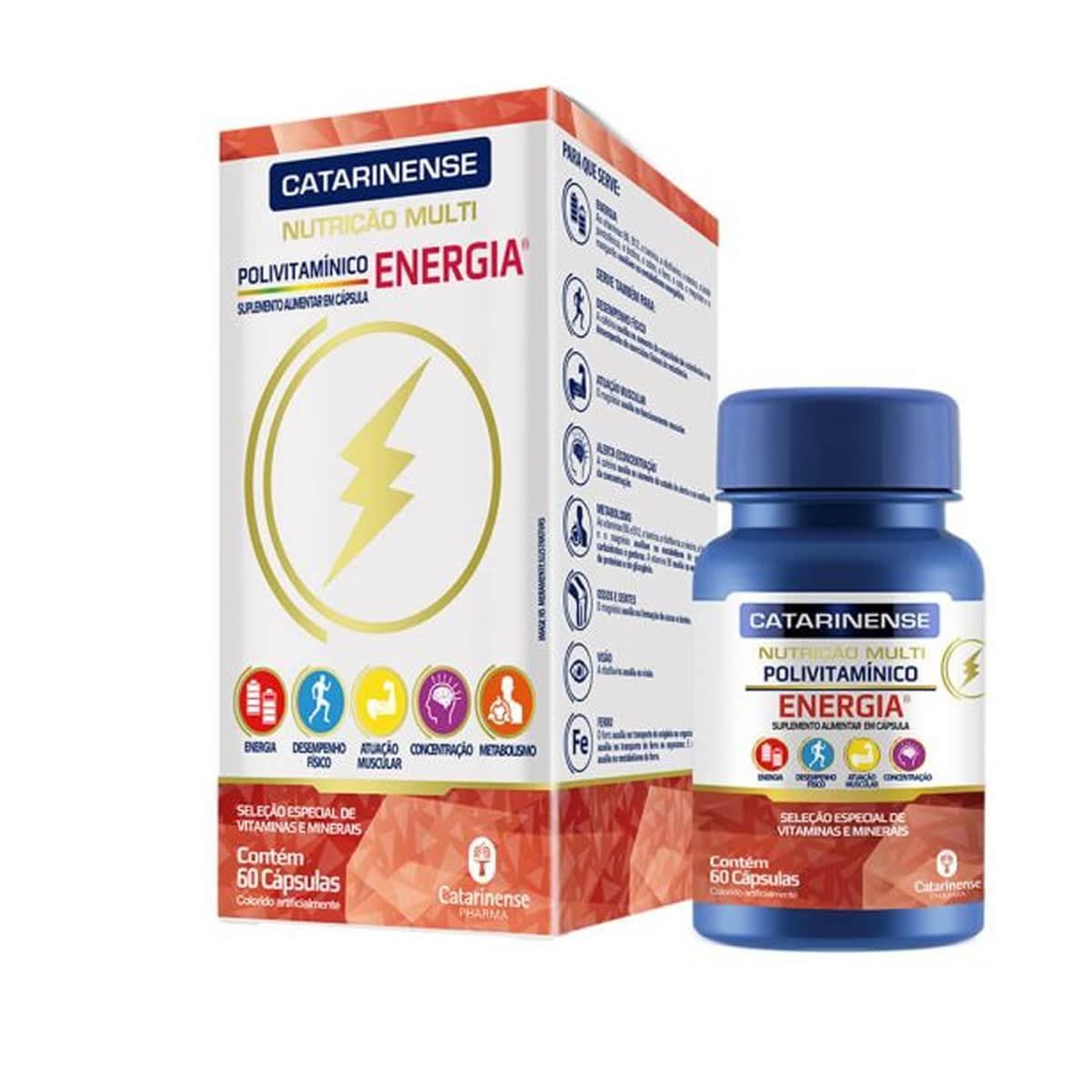 Multi Polivitaminico Energia - 60 C�psulas - Catarinense Nutri��o