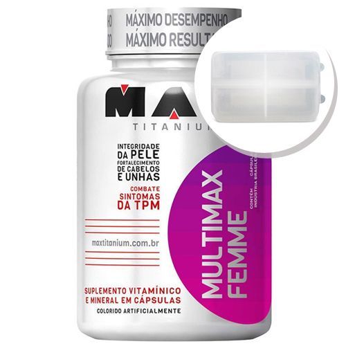 Multimax Femme - 120 c�psulas + Porta C�psulas transparente - Max Titanium