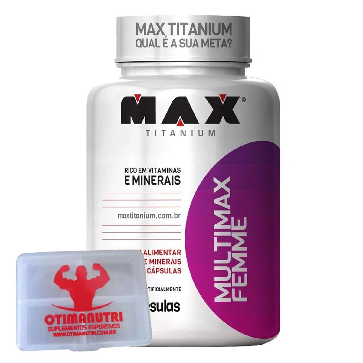 Multimax Femme - 60 c�psulas + Porta C�psulas transparente - Max Titanium