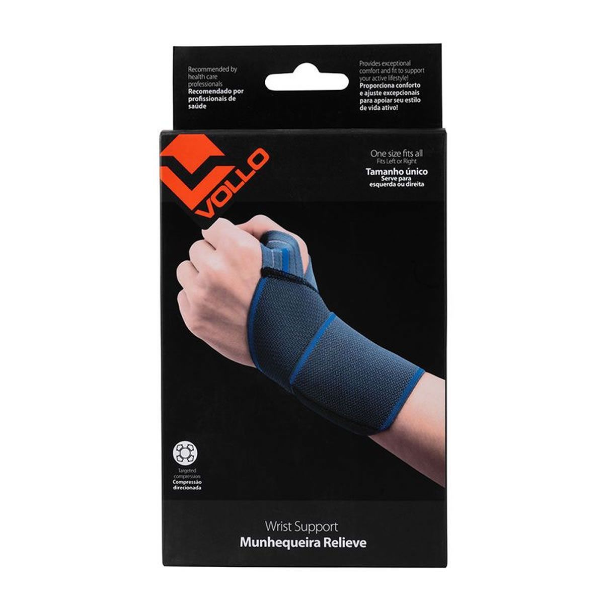 Munhequeira Compress�o Articulada Esportiva Relieve - Azul Tamanho �nico - Vollo Sports
