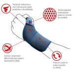 Munhequeira Compress�o Articulada Esportiva Relieve - Azul Tamanho �nico - Vollo Sports