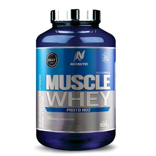 Muscle Whey Proto NO2 - 900g  Morango - NeoNutri