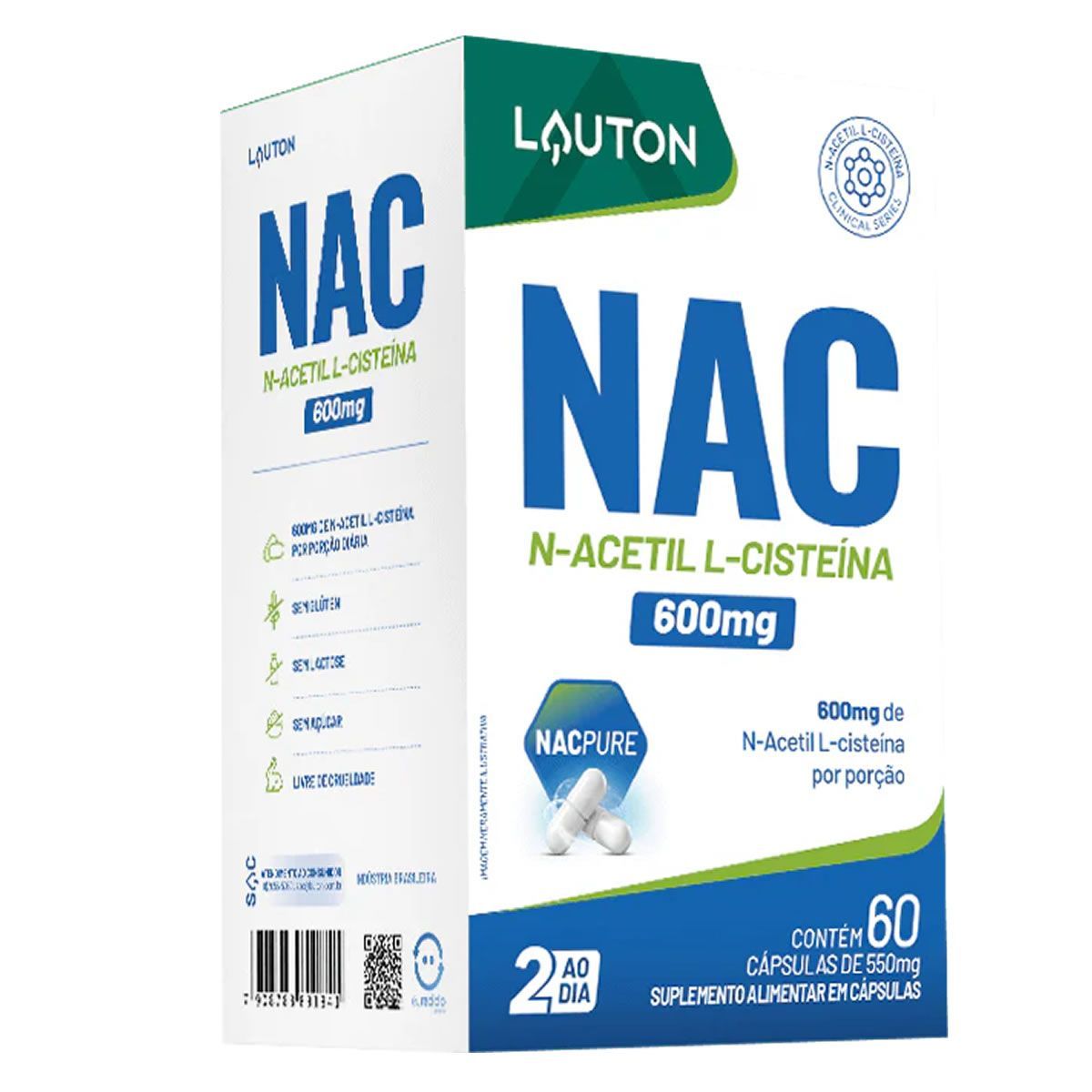 NAC N-Acetil L-Ciste�na - 60 C�psulas - Lauton Nutrition