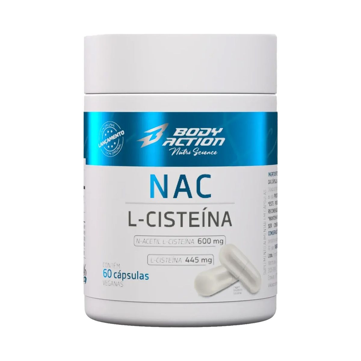 NAC (L-Ciste�na) 600mg - 60 C�psulas - BodyAction