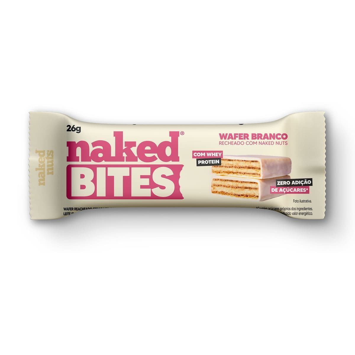 Naked Bites - 1 Unidade 26g Chocolate Branco - Naked Nuts*** Data Venc. 13/04/2024