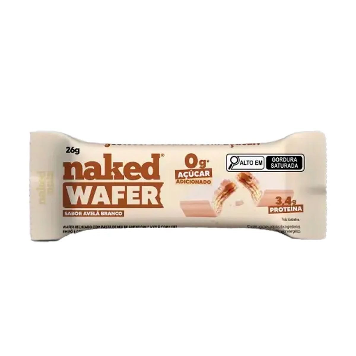 Naked Wafer - 1 Unidade 26g Avel� Branco - Naked Nuts*** Data Venc. 29/08/2025