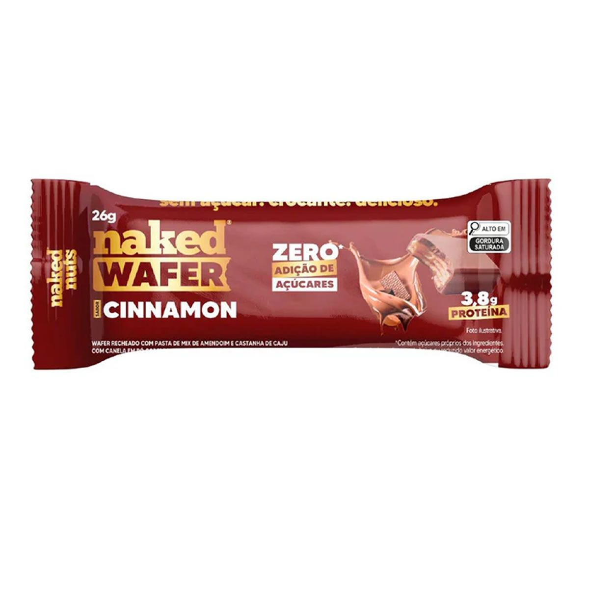 Naked Wafer - 1 Unidade 26g Cinnamon - Naked Nuts