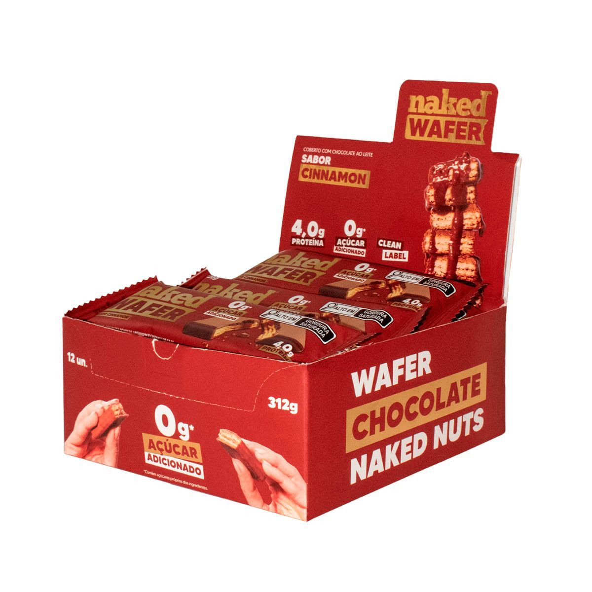 Naked Wafer - 12 Unidades 26g Cinnamon - Naked Nuts