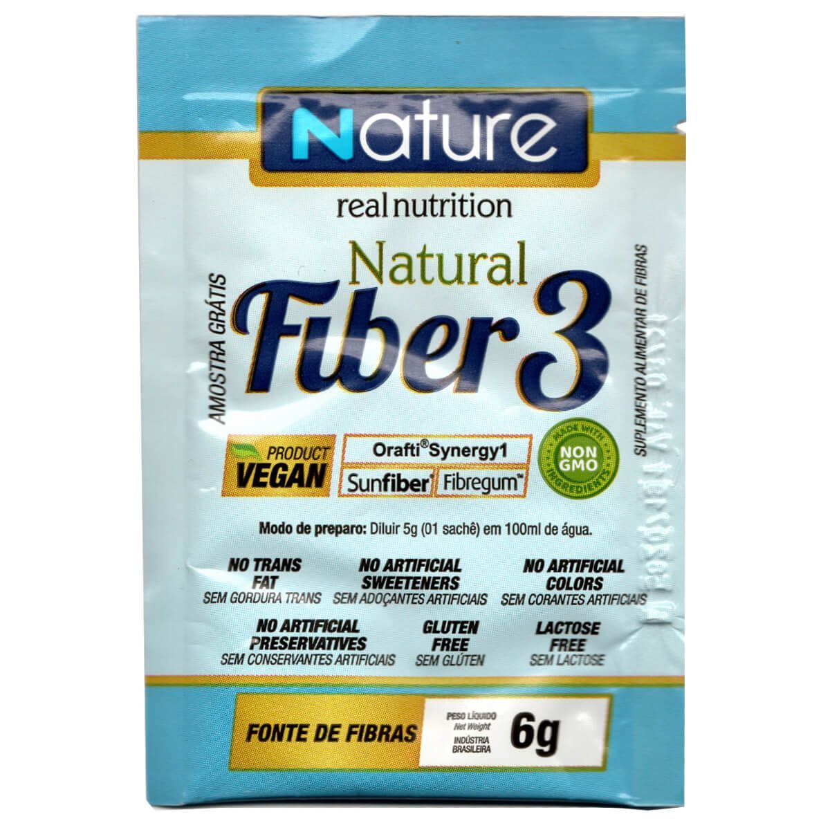 Natural Fiber 3 - 6g Sem Sabor  Amostra  - Nature*** Data Venc. 30/08/2021