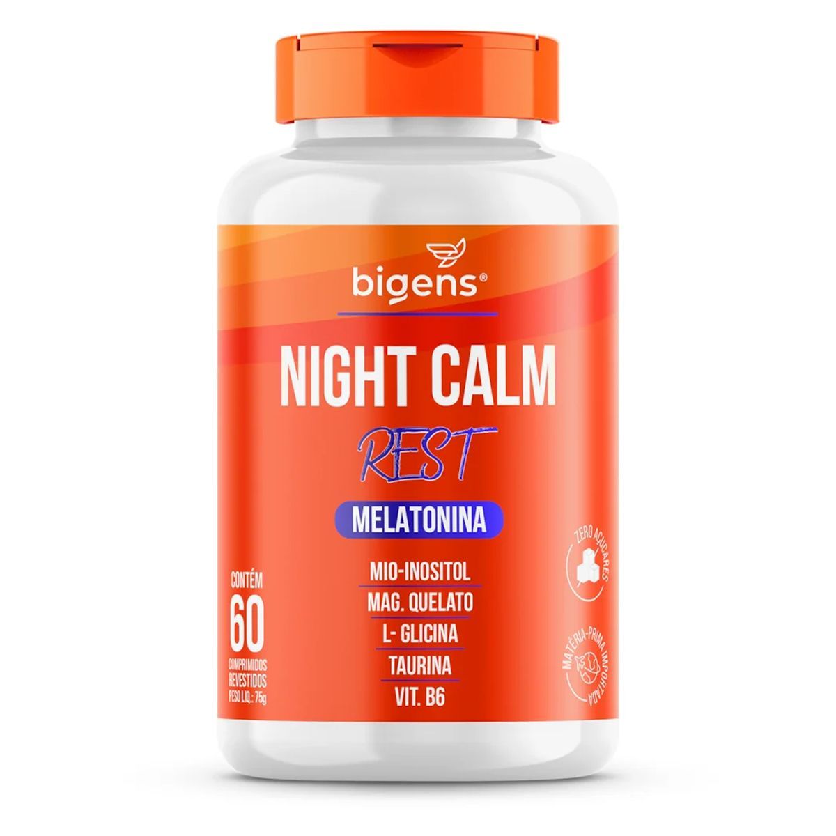 Night Calm Rest Melatonina - 60 Comprimidos - Bigens
