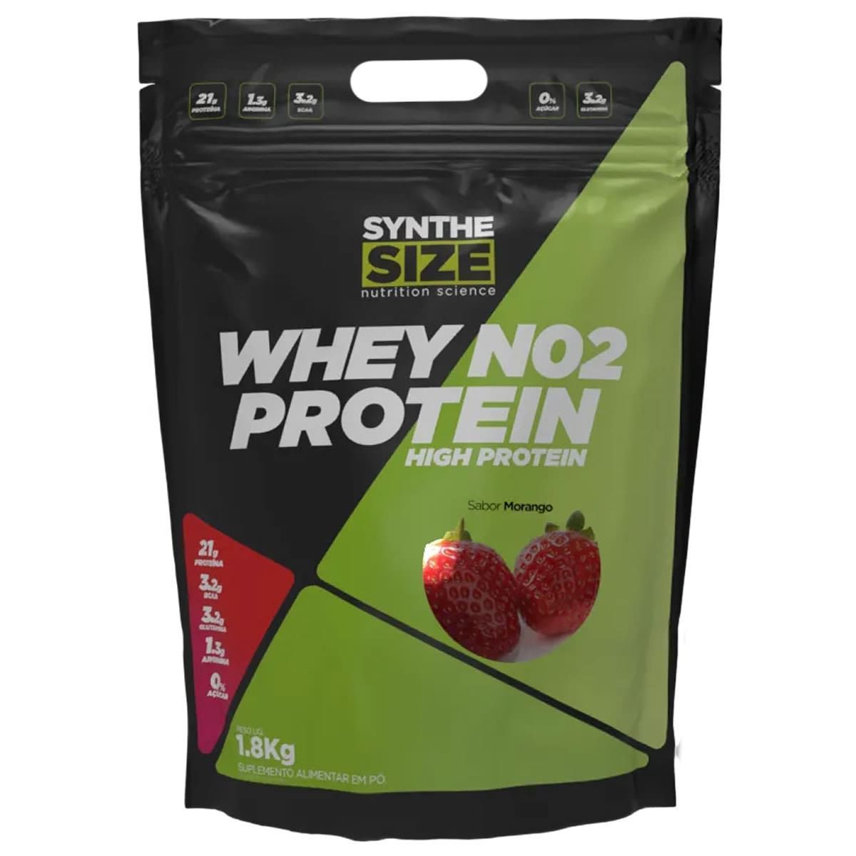 No2 Whey Protein - 1800g Refil Morango - Synthesize