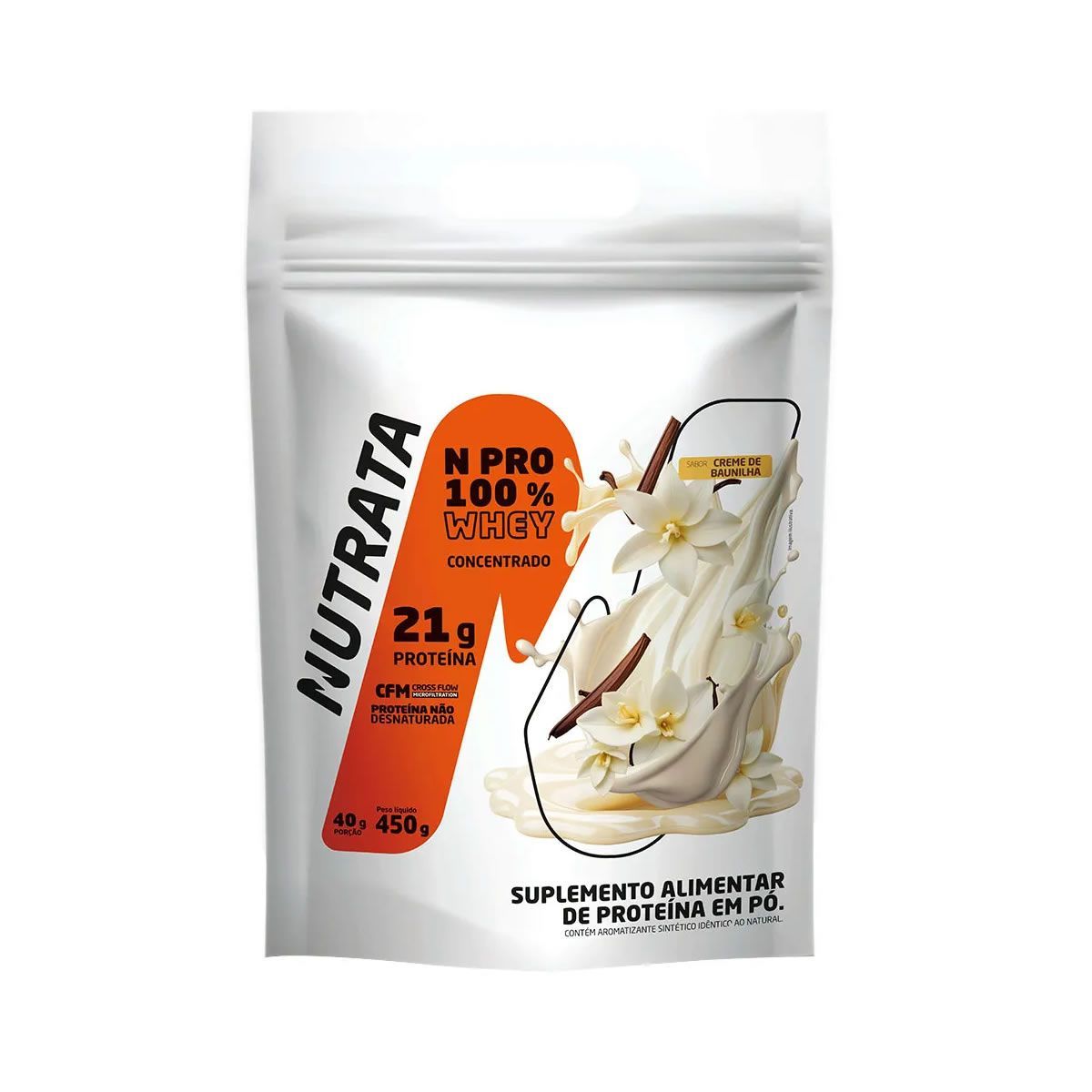 Npro 100% Whey Concentrado - Refil 450g Creme de Baunilha - Nutrata