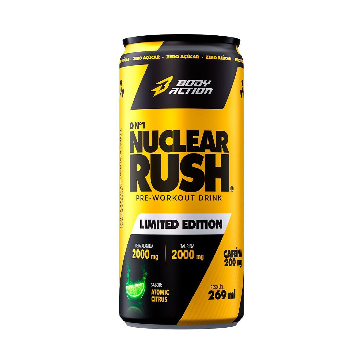 Nuclear Rush Pre Workout Drink - 269ml Atomic Citrus - BodyAction
