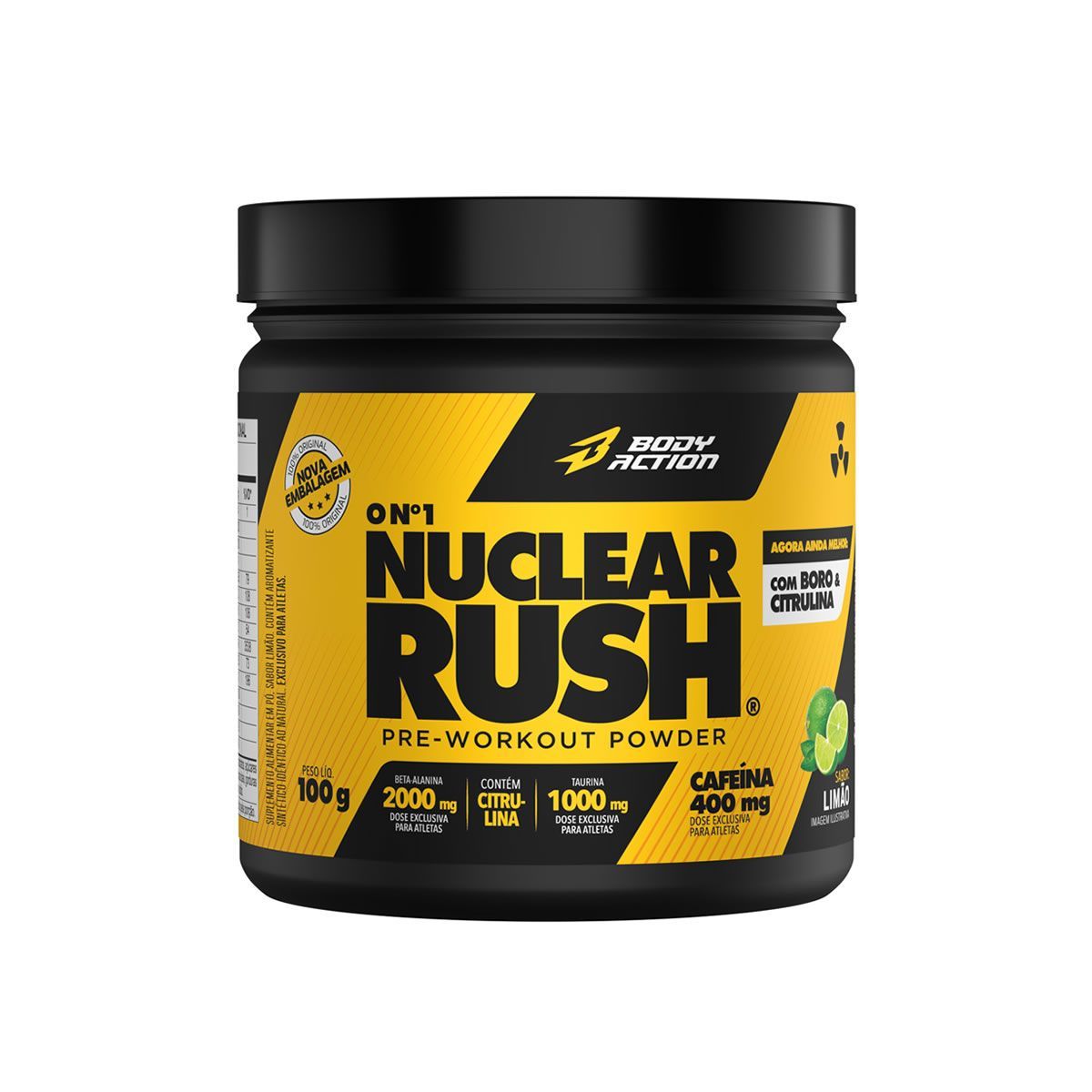 Nuclear Rush Pre Workout Powder - 100g Lim�o - BodyAction