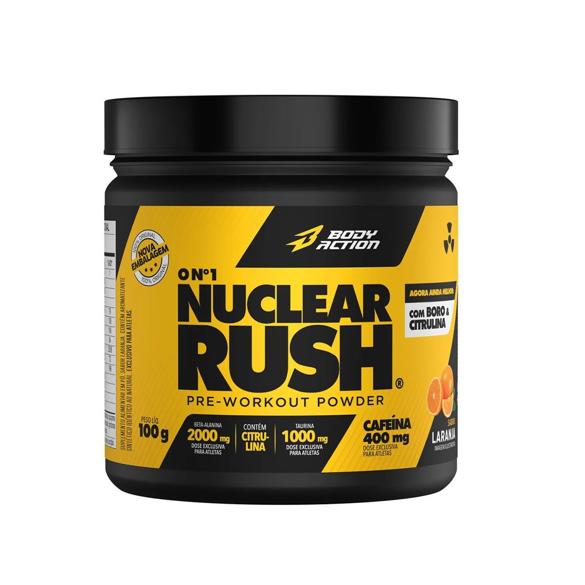 Nuclear Rush Pre Workout Powder - 100g Morango - BodyAction