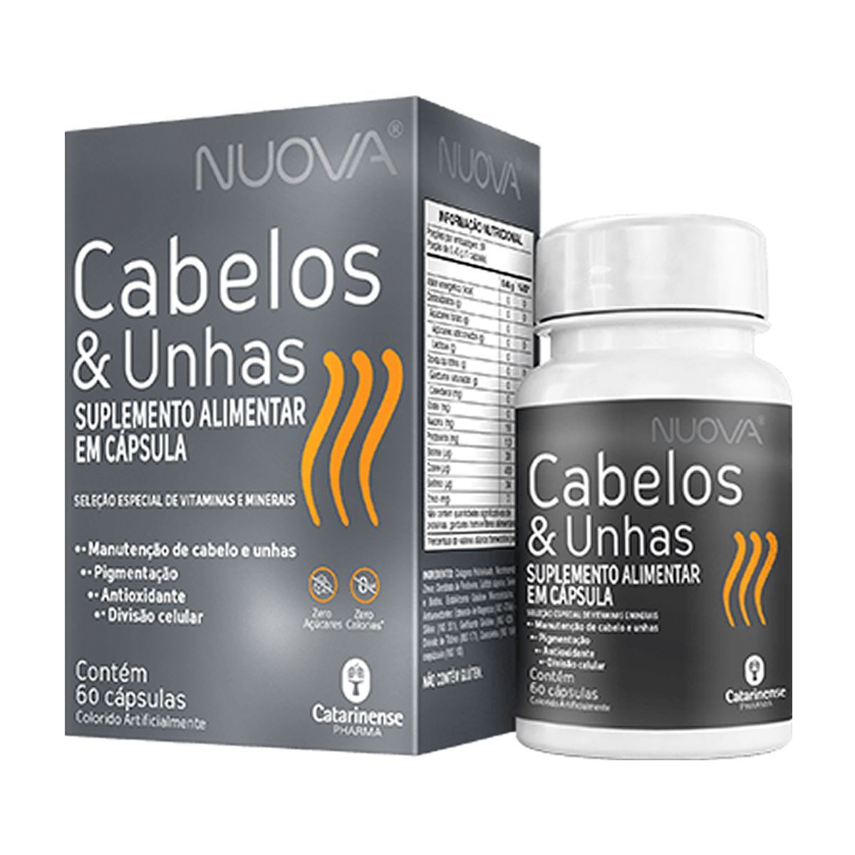 Nuova Cabelos E Unhas - 60 C�psulas - Catarinense Nutri��o