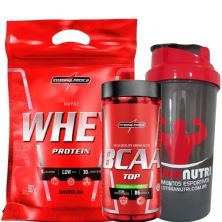 Nutri Whey Protein Refil 907g Baunilha + Amino BCAA TOP 120 caps + Coqueteleira 600ml - Integralm�dica