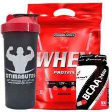 Nutri Whey Protein Refil 907g Baunilha + BCAA 2400 - 100 caps + Coqueteleira 600ml - Integralm�dica