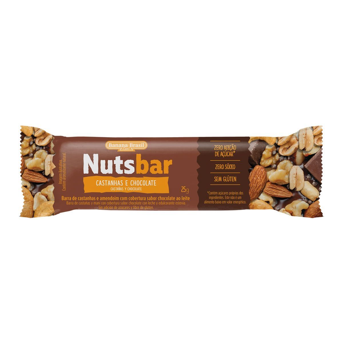 Nutsbar - 1 Unidade 25g Castanhas e Chocolate - Banana Brasil