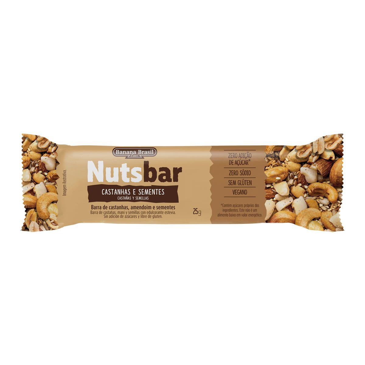 Nutsbar - 1 Unidade 25g Castanhas e Sementes - Banana Brasil