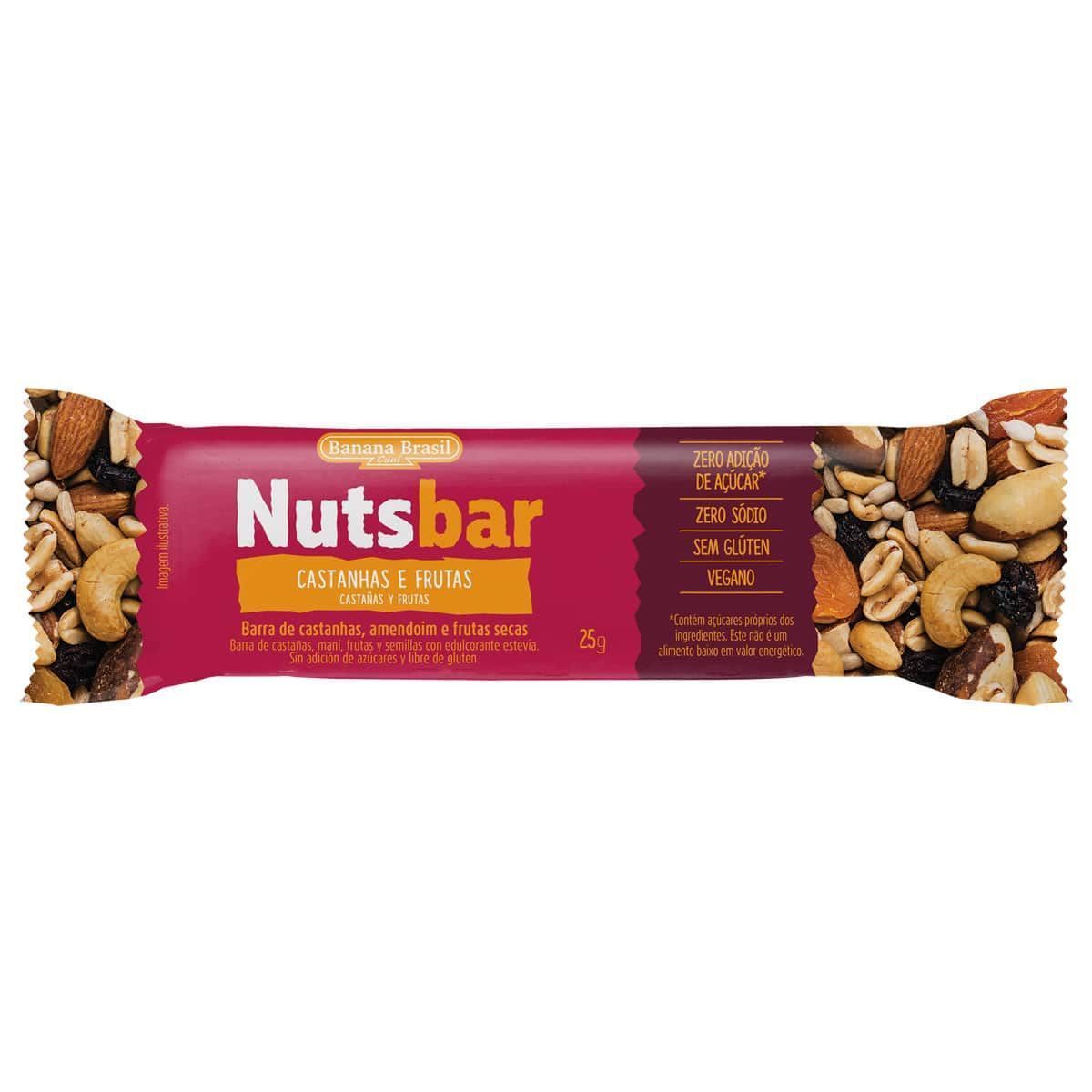 Nutsbar - 1 Unidade 25g Castanhas e Frutas - Banana Brasil*** Data Venc. 05/05/2024