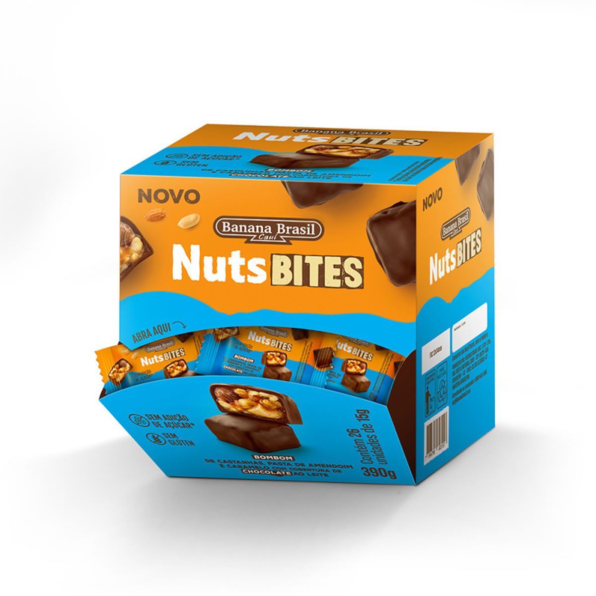 NutsBites - 26 Unidades 15g Chocolate ao Leite - Banana Brasil