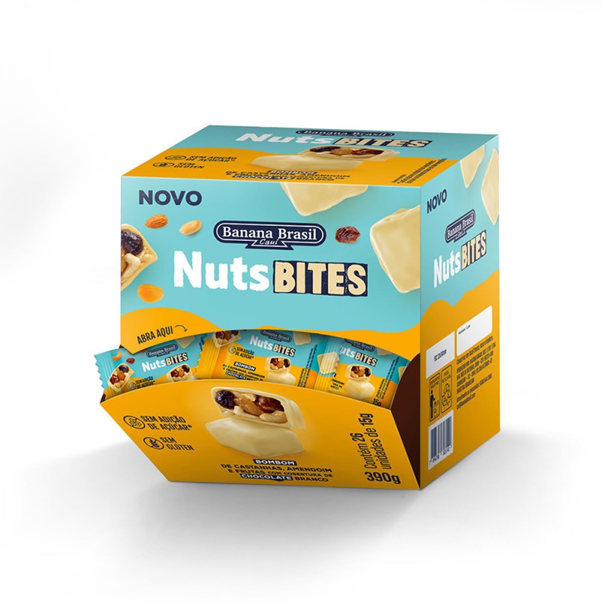NutsBites - 26 Unidades 15g Chocolate Branco - Banana Brasil