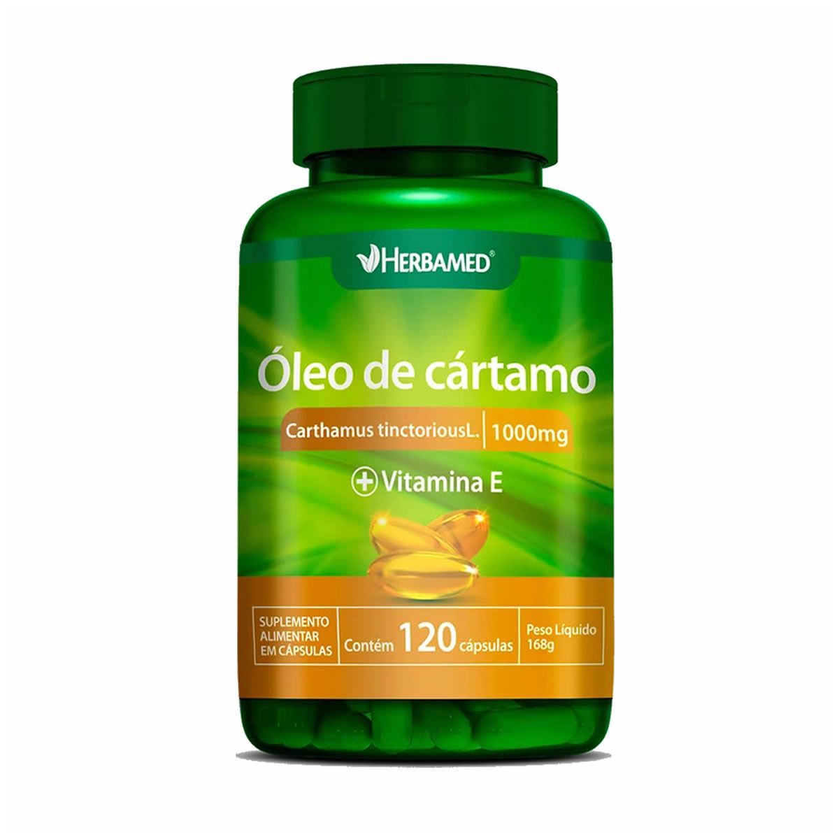 �leo de C�rtamo com Vitamina E -  120 C�psulas - Herbamed