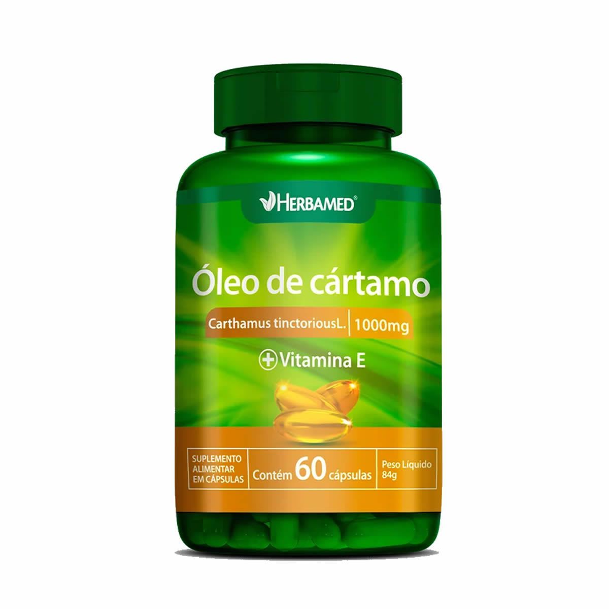 Oleo de Cartamo com Vitamina E - 60 C�psulas - Herbamed