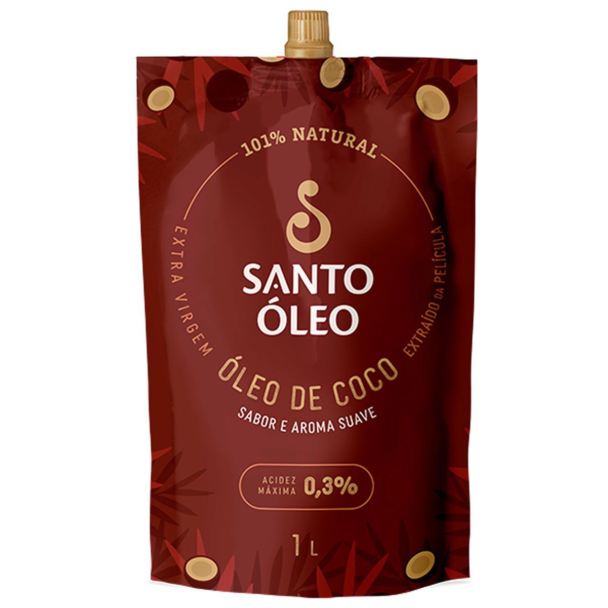 �leo de Coco Extra Virgem de Pel�cula - 1000ml Refil - Santo �leo