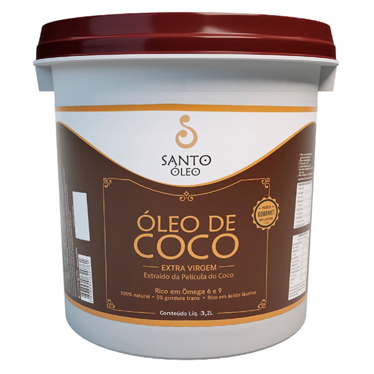 �leo de Coco Extra Virgem de Pel�cula - 3200ml - Santo �leo