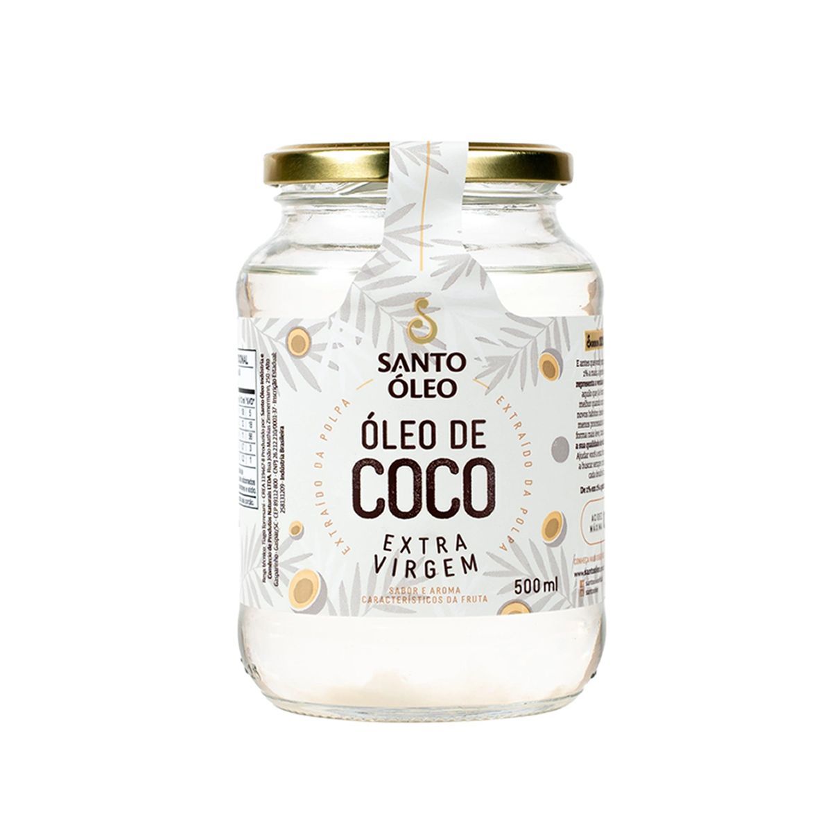 �leo de Coco Extra Virgem de Polpa  - 500ml - Santo �leo