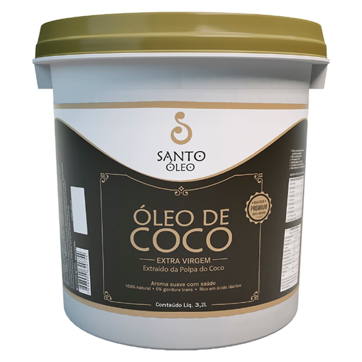 �leo de Coco Extra Virgem de Polpa  - 3200ml - Santo �leo*** Data Venc. 18/01/2024