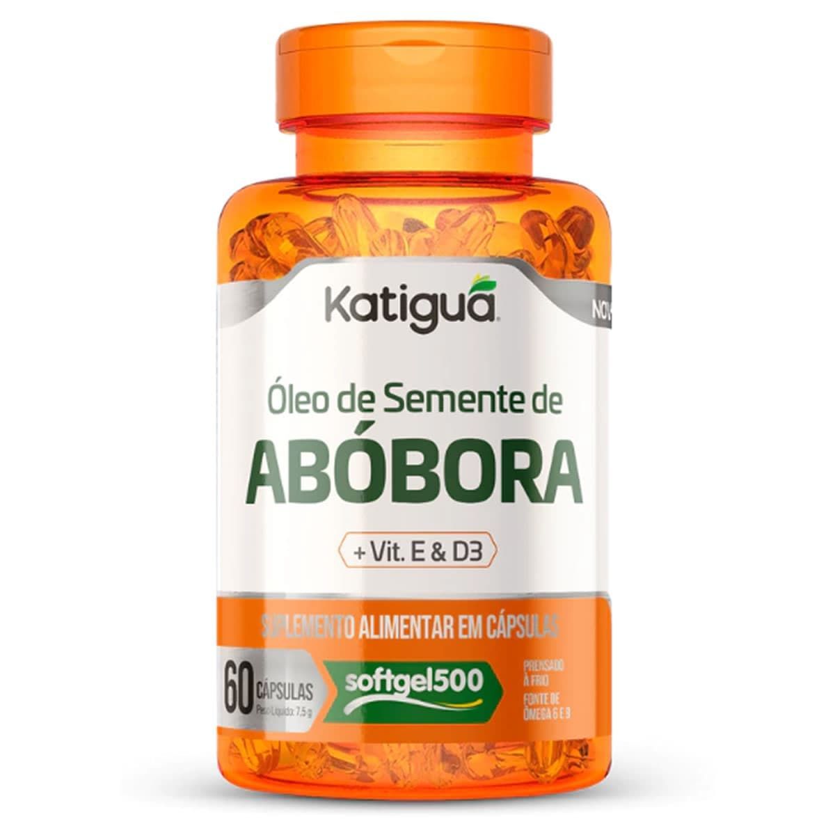 �leo de Semente de Ab�bora + Vitamina D3 & E - 60 c�psulas - Katigu�