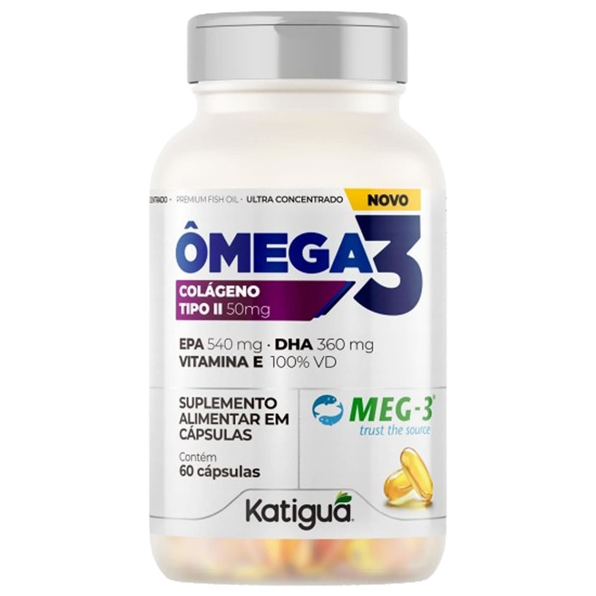 �mega 3 Col�geno Tipo II - 60 C�psulas - Katigu�