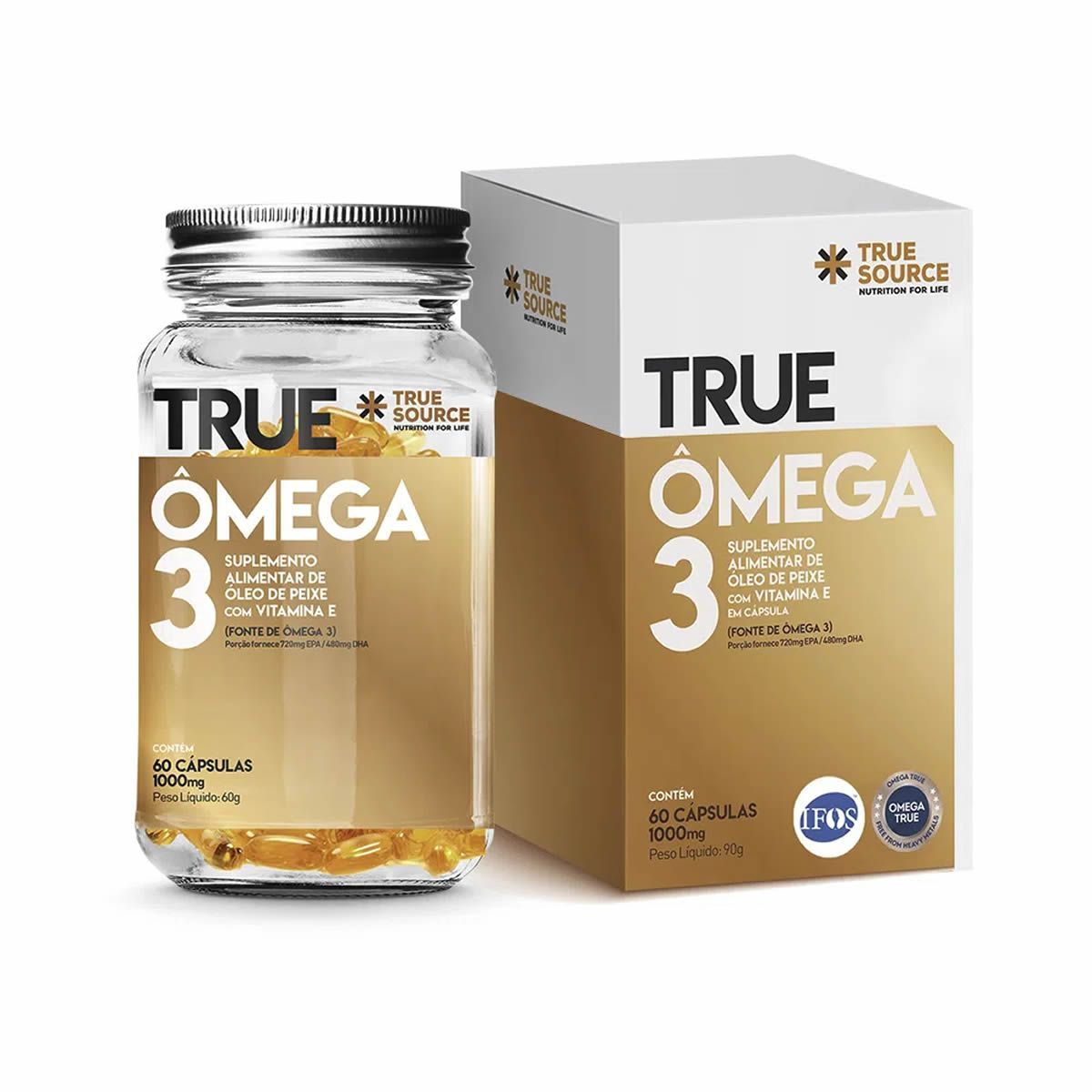 �mega 3  com Vitamina E - 60 C�psulas - True Source